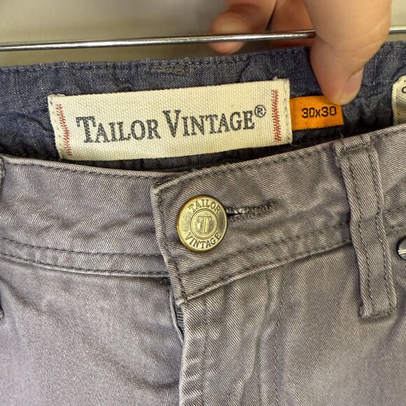 Tailor Vintage Men’s Denim Gray Pants 30 x 30 Canaan Slim Fit Stretch - Picture 2 of 8